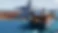 Es ist ein großes Containerschiff in einem Hafen zu sehen.