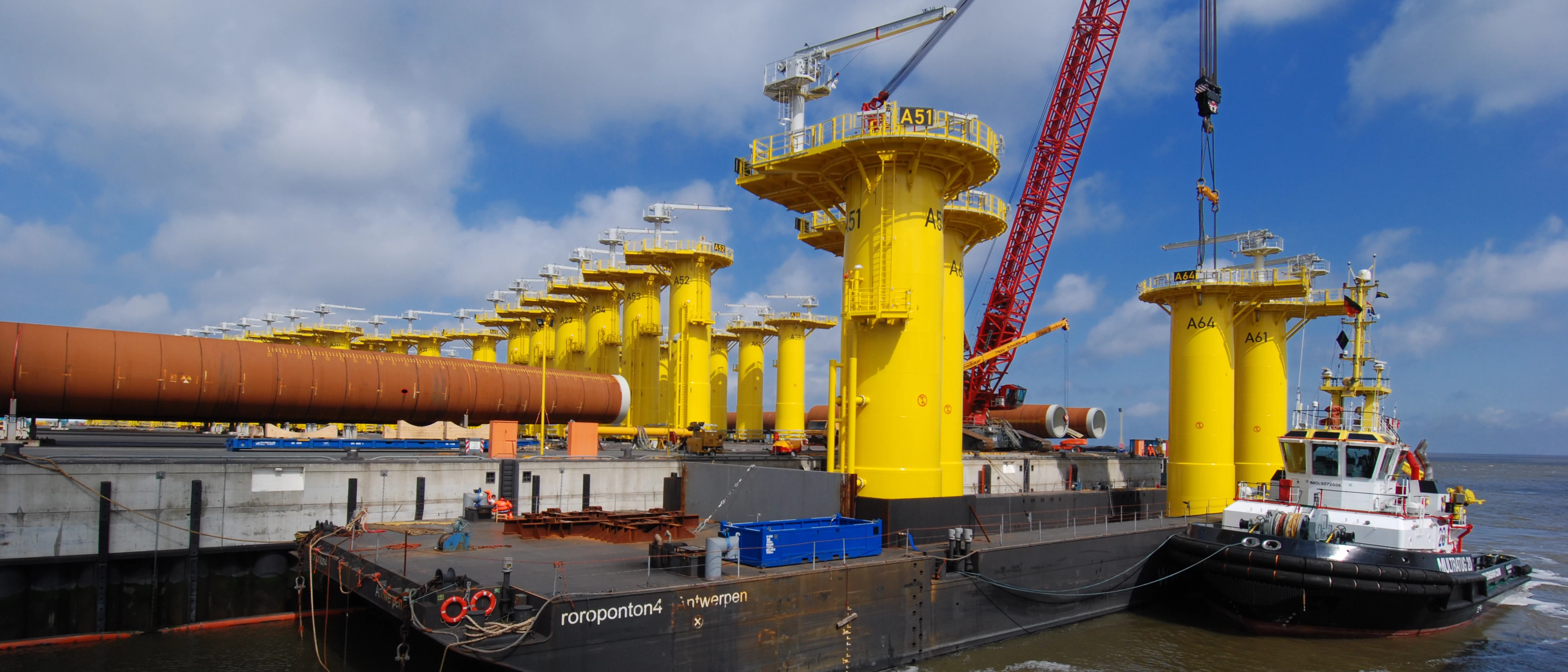 중량 화물 기중기를 통한 연결 부품 적재